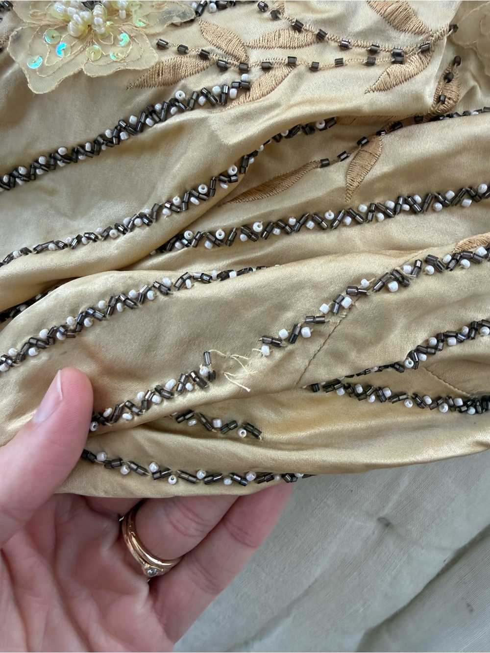 Vintage Sue Wong Gold Embroidered + Beaded Dress - Picture 13 of 14